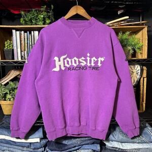 Vintage 90s Hoosier Racing Tire Crewneck Men Large Purple Surf Skater Sweatshirt
